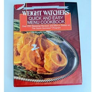 Weight Watchers Quick and Easy Menu Cookbook 1987 Silver Anniversary Edition